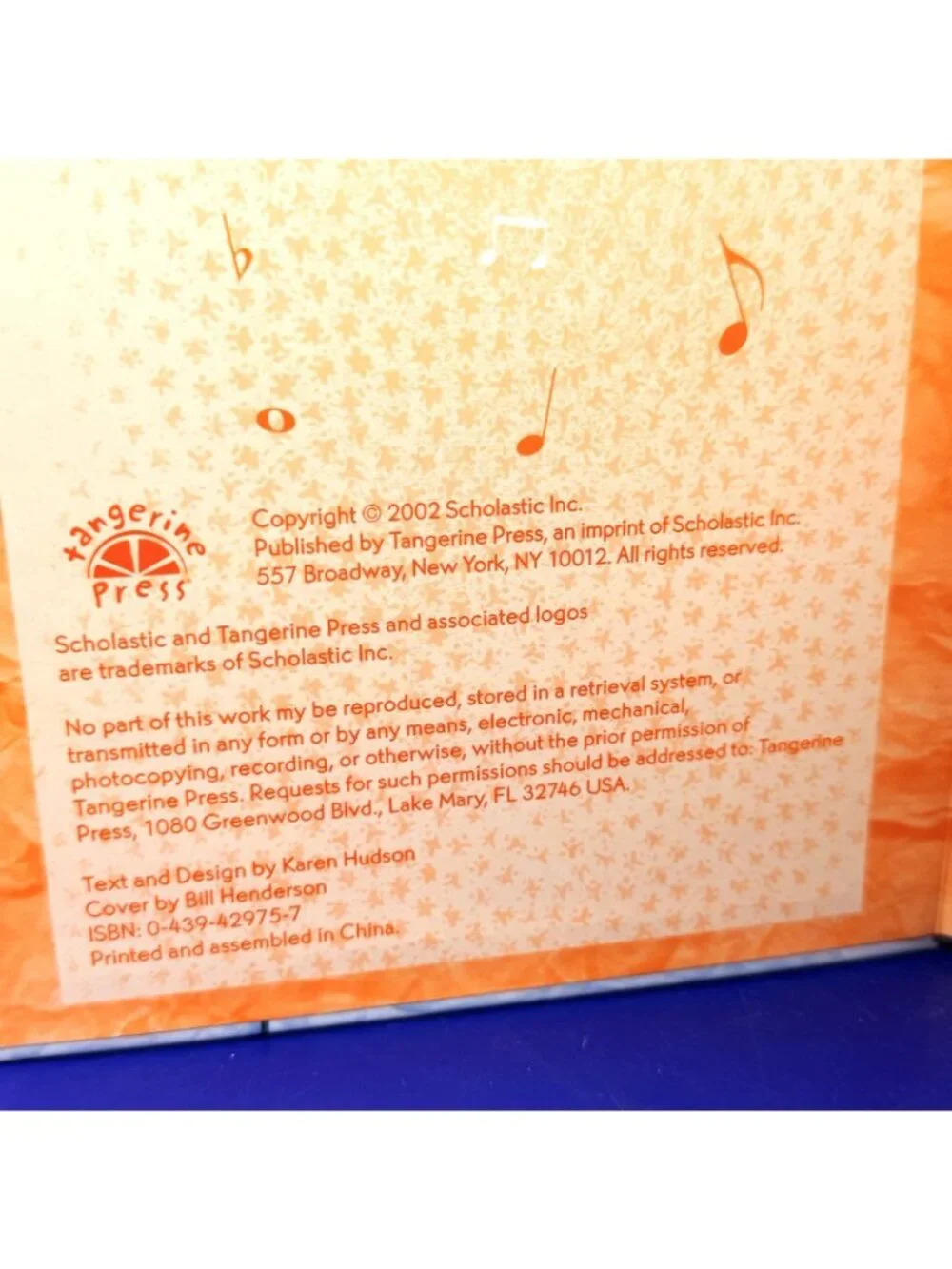 Scholastic Tangerine Press Songwriter Guided Journal 2002 Music Notebook w/Pen